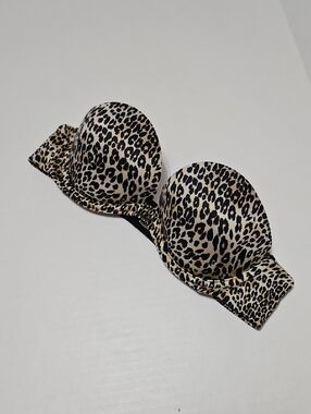 Victoria's Secret Beige and Black Leopard Strapless Bra Size 32A